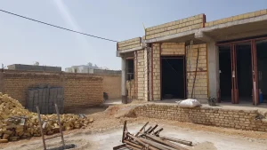 Structural steel frame of Inner Haven villa during early construction phase