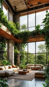Green roof and vertical garden sustainable design concept