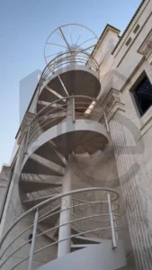 Lumora luxury villa exterior with white travertine façade and horizontal canopy