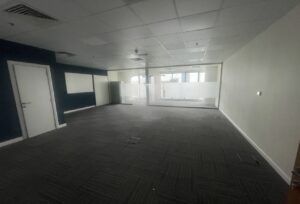 Dark-finished materials creating a sophisticated office atmosphere