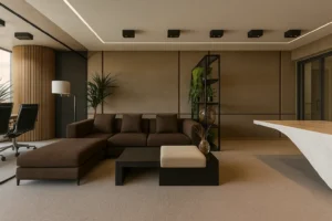 Contemporary reception area of a professional lawyer’s office