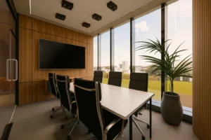 Executive office with formal and modern interior design